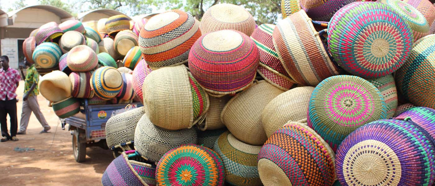 Load of Market Baskets being transported