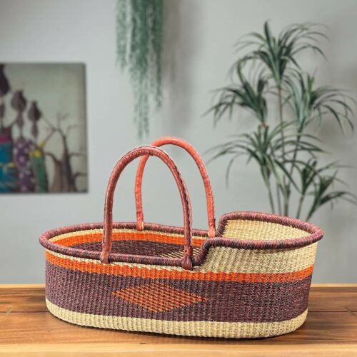 Close up of colorful Moses Basket
