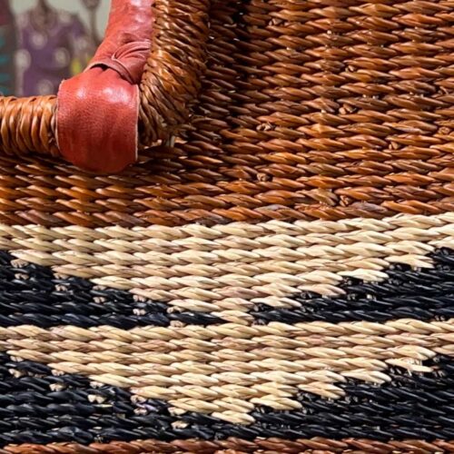 Closeup of Colorful Weave on Moses Basket