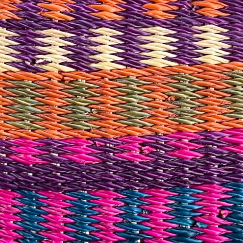 Closeup of Colorful Weave on Moses Basket