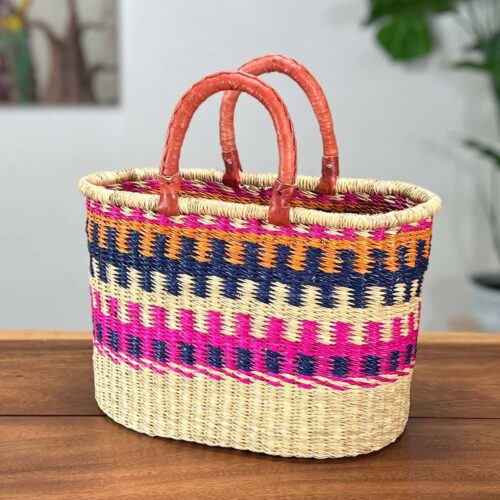 Oval African woven basket