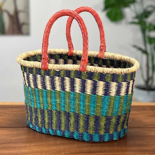 Oval African woven basket