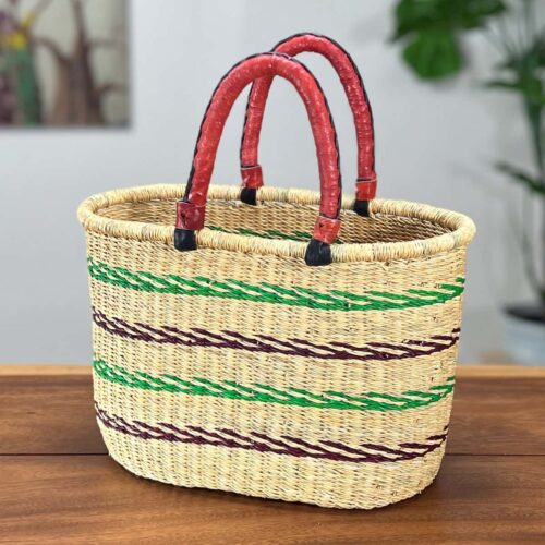 Oval African woven basket