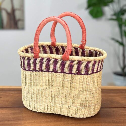 Oval African woven basket #215