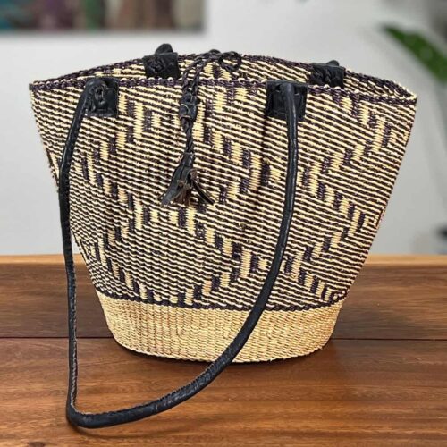 African Woven Basket Shoulder Bag