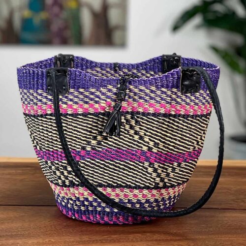 Colorful Shoulder Bag African Woven Basket