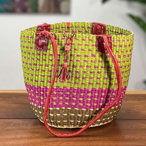 Colorful Shoulder Bag African Woven Basket