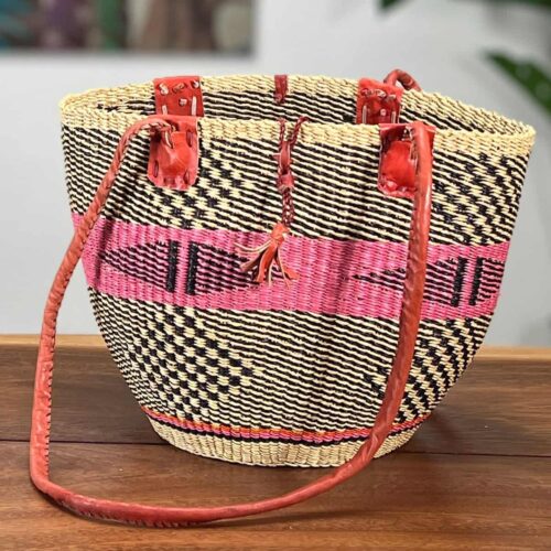 Colorful Shoulder Bag African Woven Basket