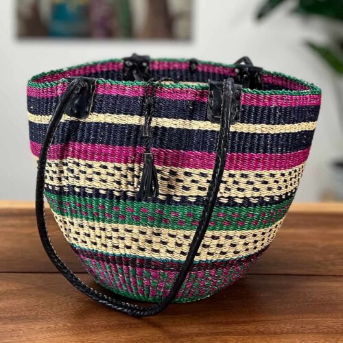 Colorful Shoulder Bag African Woven Basket