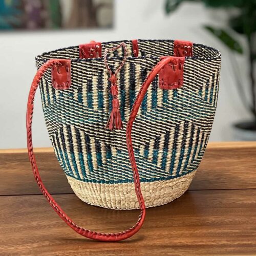 Colorful Shoulder Bag African Woven Basket