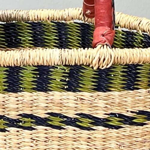 Closeup detail of Small Oval African Basket