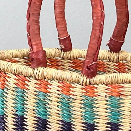 Closeup detail of Small Oval African Basket