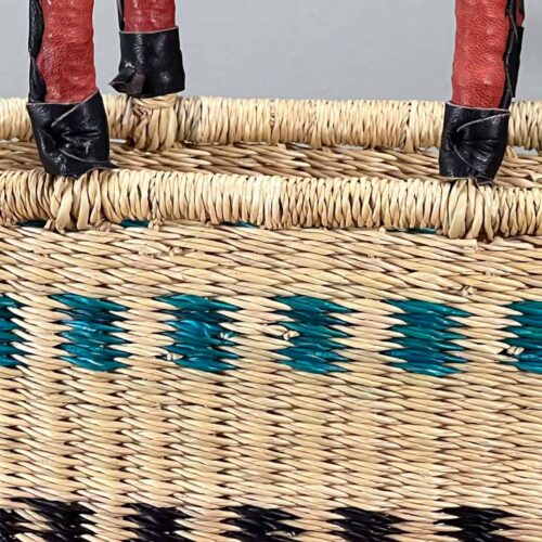 closeup of small oval African basket