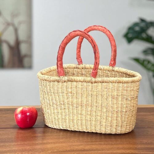 Closeup of Natural Small Oval Basket
