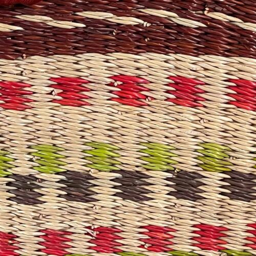 Closeup detail of V-Shape Oval Ghana Basket