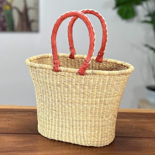 Natural V-Shape Oval Woven Basket