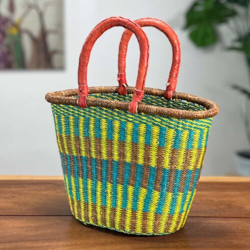 Colorful V-Shape Oval Ghana Basket