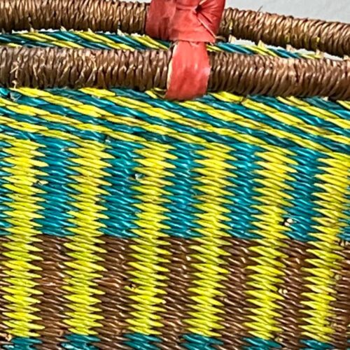 closeup of Colorful V-Shape Oval Ghana Basket