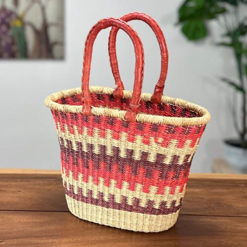 Colorful V-Shape Oval Ghana Basket