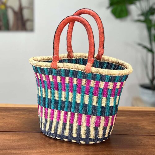 Colorful V-Shape Oval Ghana Basket