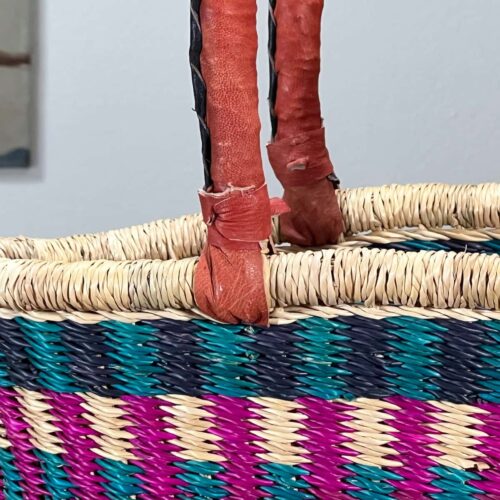 Colorful V-Shape Oval Ghana Basket detail