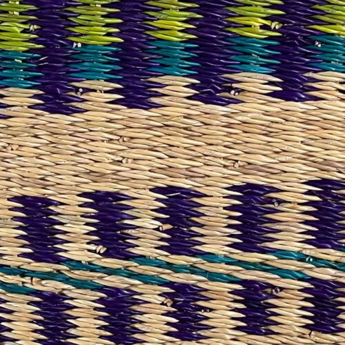 closeup of woven V-Shape Oval Basket