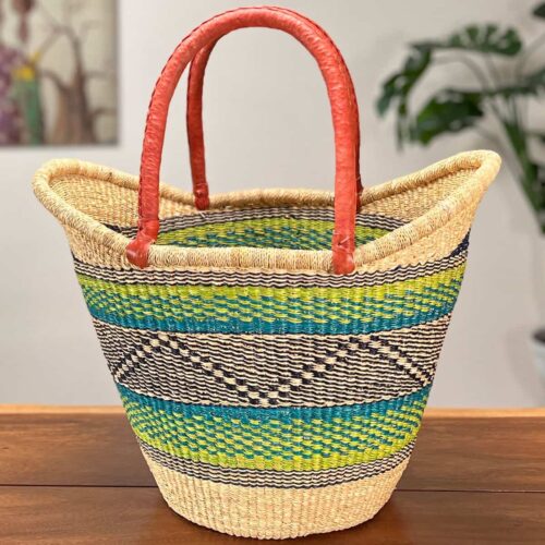 Colorful XL Shopping Tote Ghana Basket