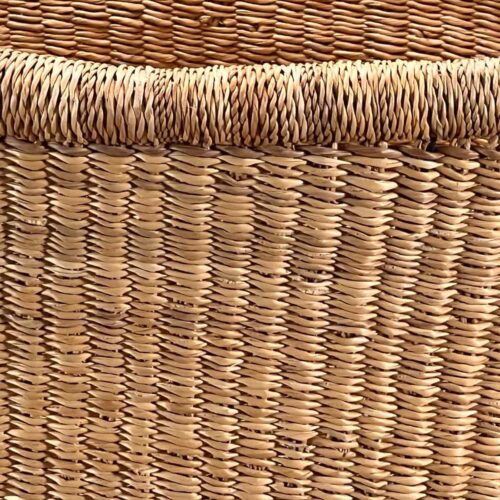 Closeup detail of weave on Natural XL Shopping Tote African Woven Basket