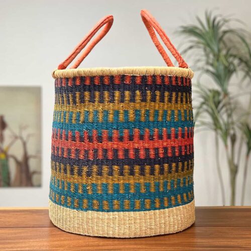 Colorful laundry basket with no lid