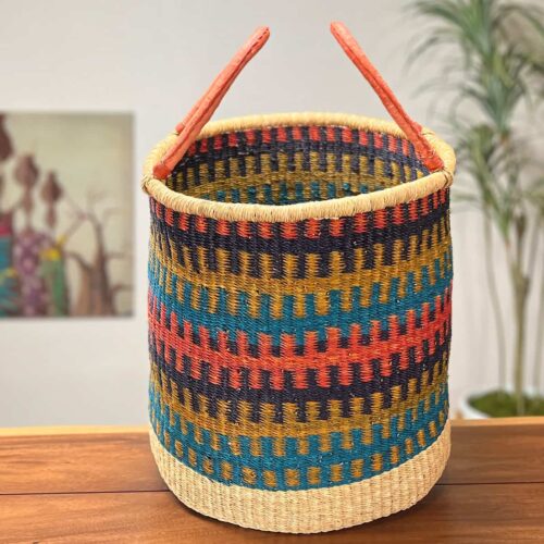 Colorful laundry basket with no lid