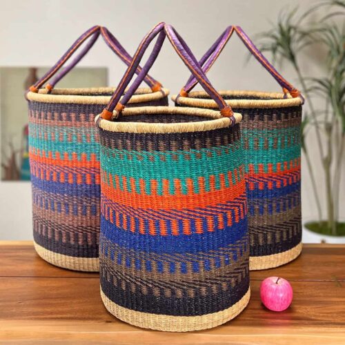 Set of Three Woven Laundry Baskets
