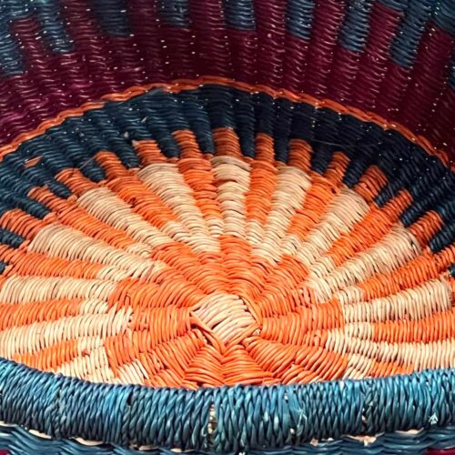 Inside detail of Medium Round African Market Basket