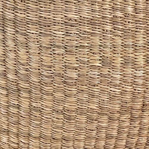 Closeup of Natural Round Market Basket without a handle