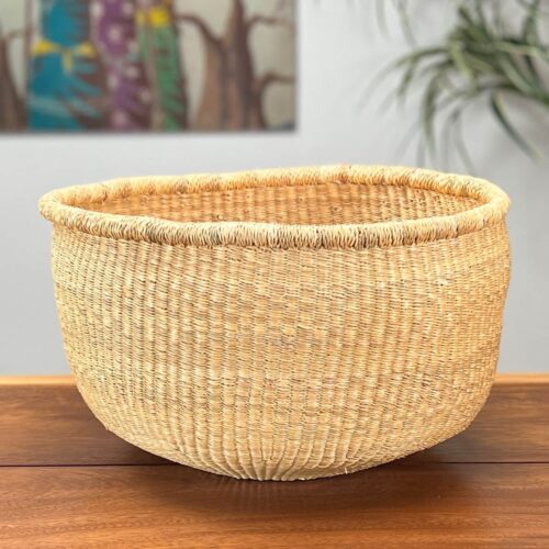 Natural Round Market Basket without a handle