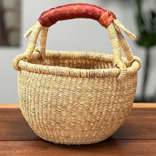 Natural Small Round Market Basket