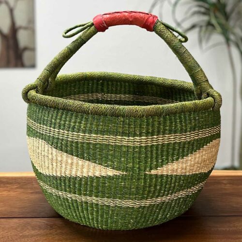Colorful Round African market basket