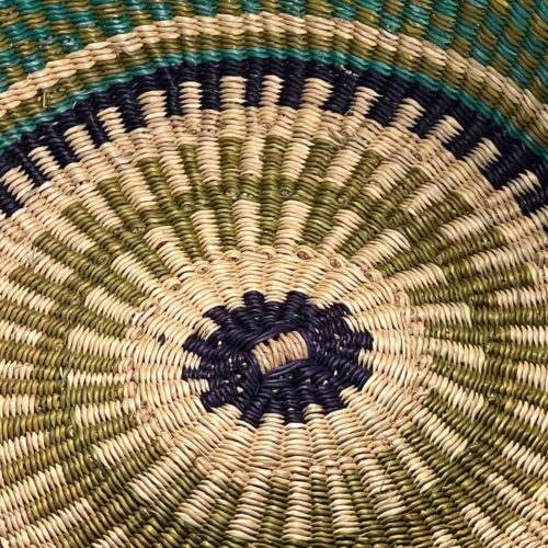 Inside Detail of Colorful Round Basket without a handle