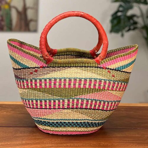 Colorful Shopping Tote Bolga Basket