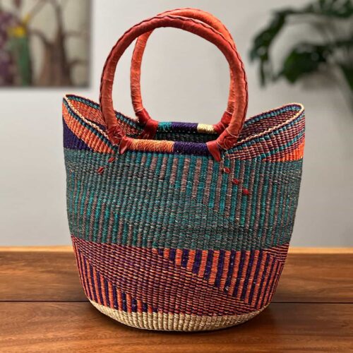 Colorful Shopping Tote Bolga Basket