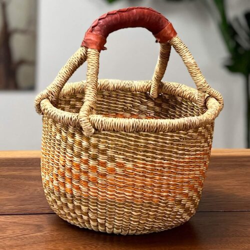 Small round Ghana market basket