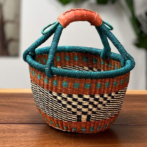 Colorful Small Round Market Basket