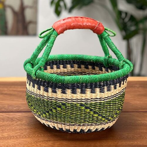 Colorful Small Round Market Basket