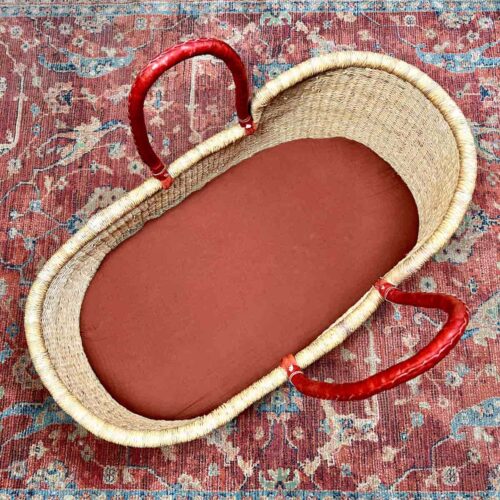 Rust Double Gauze Moses Basket Sheet